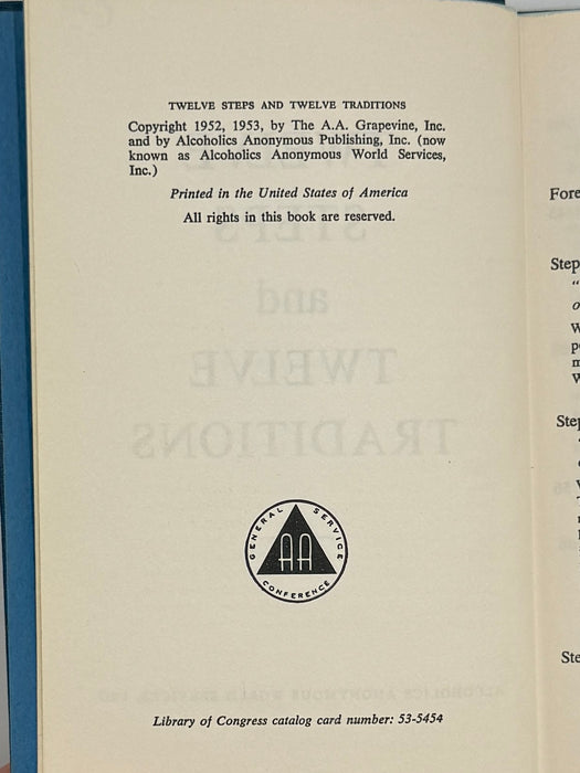 Twelve Steps and Twelve Traditions - 2nd Small Hardback Printing - 1967