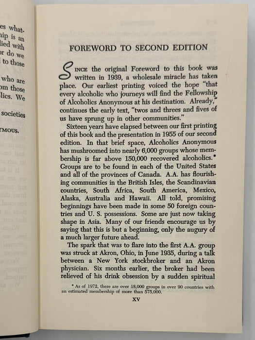 Alcoholics Anonymous Second Edition 15th Printing from 1973 - ODJ