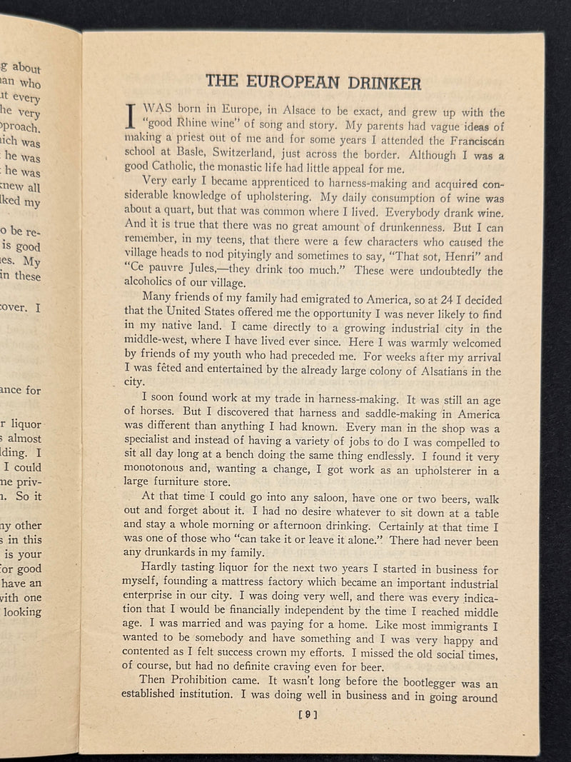 Alcoholics Anonymous Rare 1943 Promo Pamphlet Alcoholic Foundation