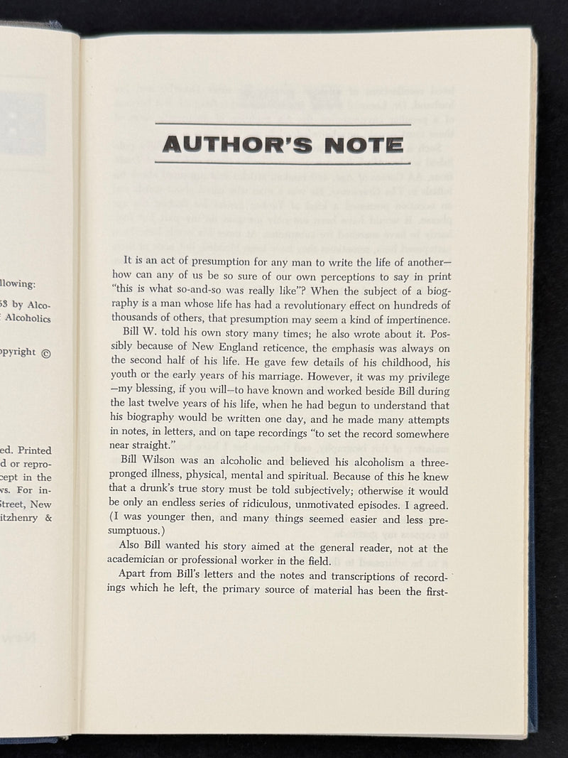 Bill W. by Robert Thomsen — 1975 Fourth Printing | Original Dust Jacket