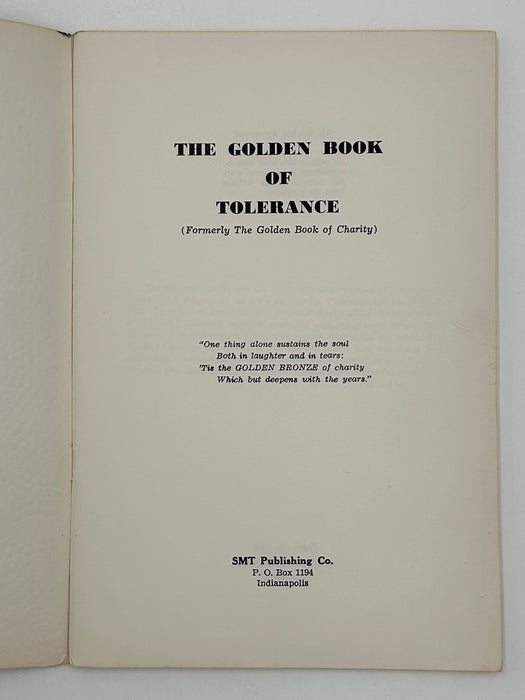 The Golden Book of Tolerance by Father Ralph Pfau West Coast Collection