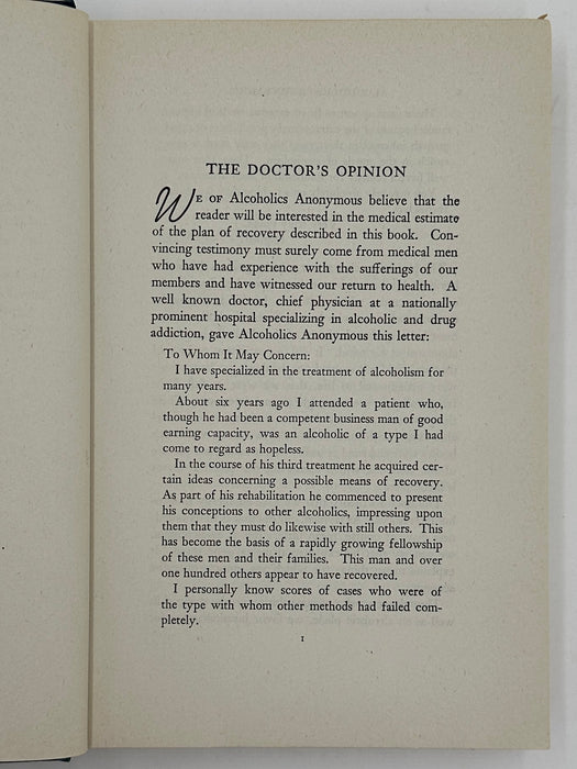 Alcoholics Anonymous First Edition 6th Printing from 1944 with ODJ