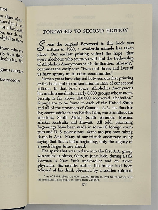 Alcoholics Anonymous 2nd Edition 16th Printing 1974 - ODJ