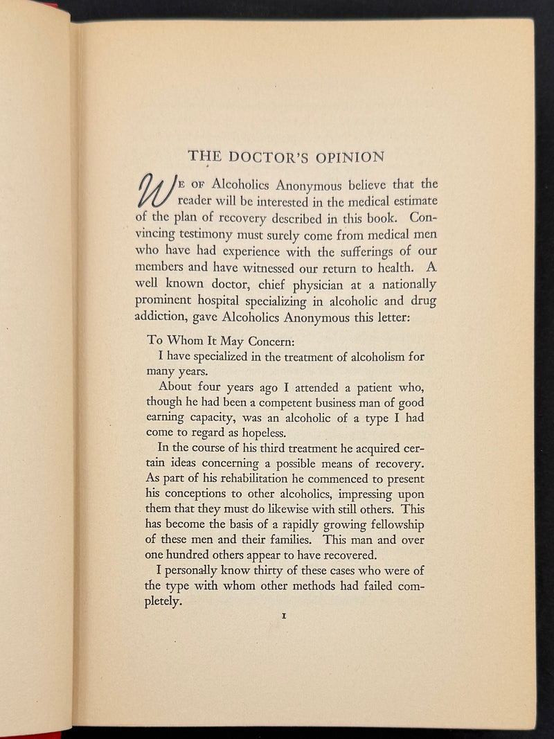 Alcoholics Anonymous — First Edition, First Printing | April 1939