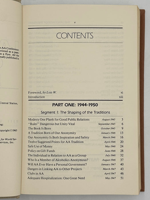 The Language of the Heart: Bill W.’s Grapevine Writings - First printing from 1988 - ODJ