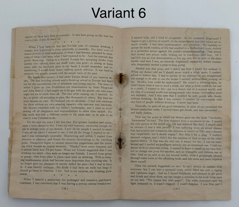 Alcoholics Anonymous 1943–1944 Early Pamphlet — Complete Set of Six Variants