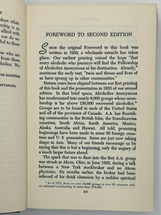 Alcoholics Anonymous Second Edition 15th Printing from 1973 - ODJ