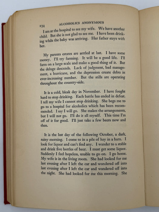 Alcoholics Anonymous (Big Book) — First Edition, First Printing (April 1939)