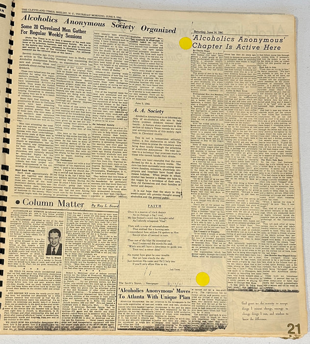 Alcoholics Anonymous 1939-1942 - The Archives of The General Service Board Recovery Collectibles