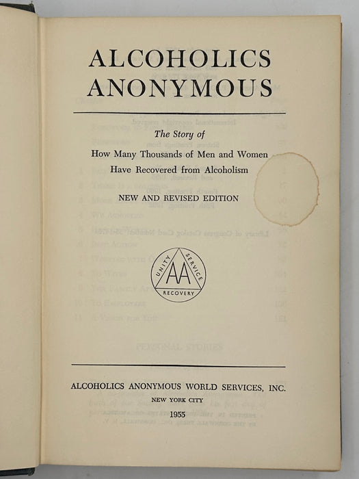 Alcoholics Anonymous Second Edition 5th Printing from 1962 - RDJ