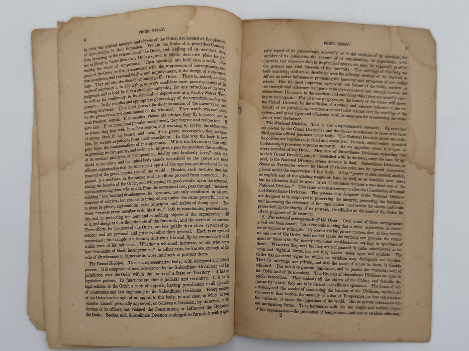 Set of Three Early Sons of Temperance Publications (ca. 1850–1855)