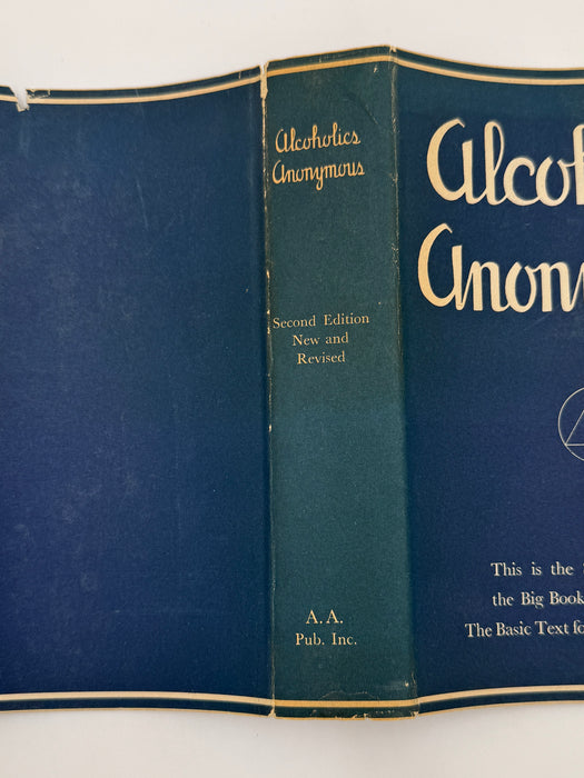 First Issue with Original White Band - Alcoholics Anonymous Second Edition First Printing from 1955 with ODJ