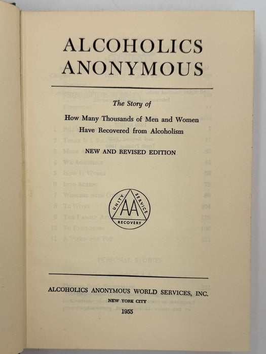 Alcoholics Anonymous Second Edition Big Book 10th Printing with ODJ