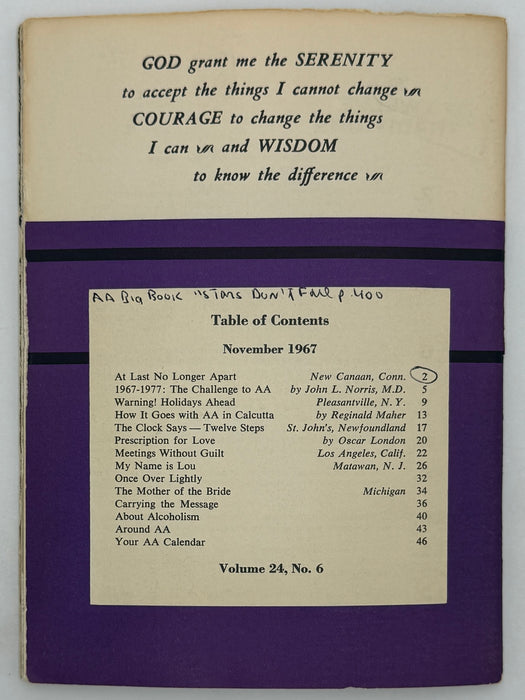 AA Grapevine - The Challenge To AA - November 1967