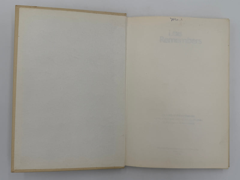 Lois Remembers - First Printing from 1979 - ODJ