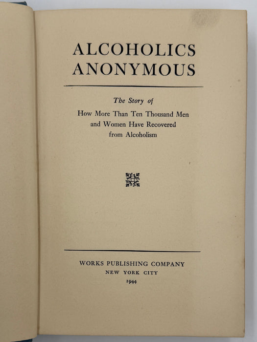 Alcoholics Anonymous First Edition 5th Printing from 1944 - RDJ