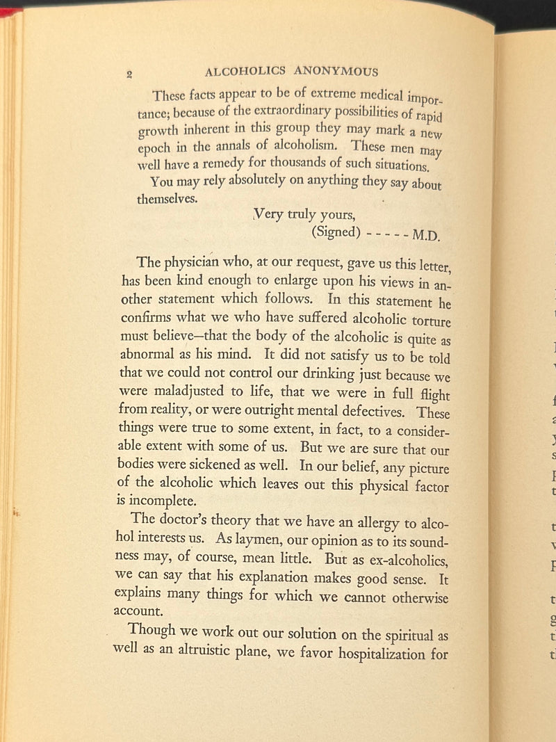 Alcoholics Anonymous — First Edition, First Printing | April 1939