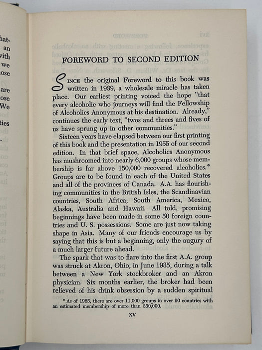 Alcoholics Anonymous 2nd Edition 7th Printing from 1965 - ODJ Recovery Collectibles