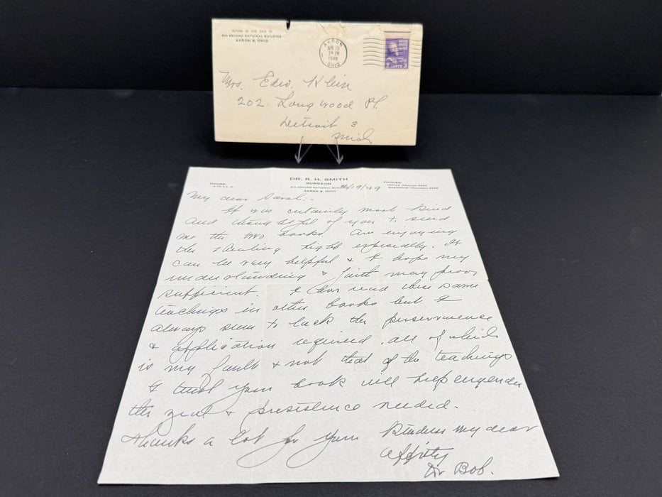 Exceptionally Rare 1949 Dr. Bob Handwritten Letter