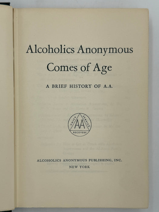 Alcoholics Anonymous Comes Of Age - First Printing from 1957