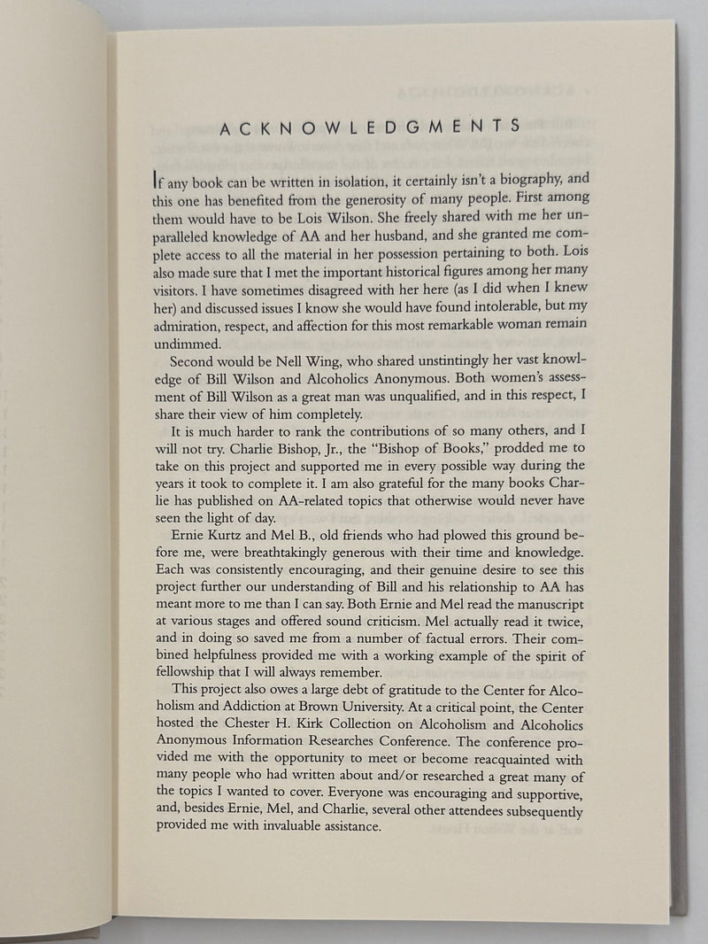 Bill W. by Francis Hartigan - First Printing from 2000 Recovery Collectibles