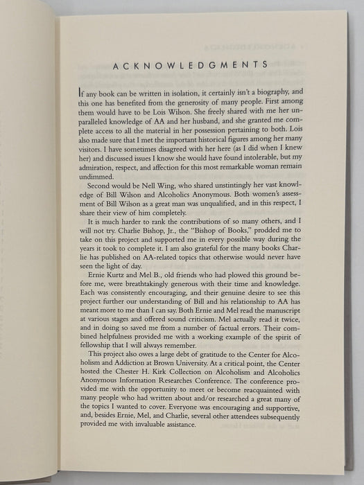 Bill W. by Francis Hartigan - First Printing from 2000 Recovery Collectibles