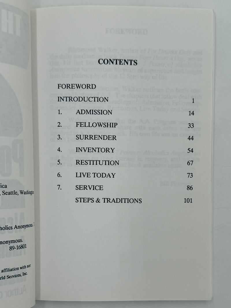 The 7 Points of Alcoholics Anonymous by Richmond Walker