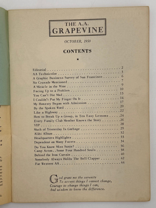 AA Grapevine from October 1950 - Far West Issue Recovery Collectibles