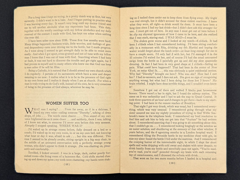 Alcoholics Anonymous Rare 1943 Promo Pamphlet Alcoholic Foundation