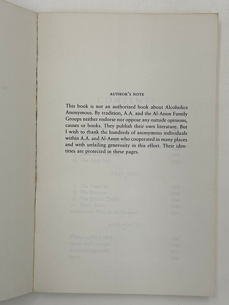 Uncorrected Proof of A.A. Inside Alcoholics Anonymous by Nan Robertson - 1988