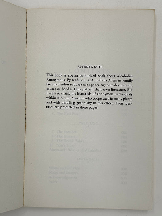 Uncorrected Proof of A.A. Inside Alcoholics Anonymous by Nan Robertson - 1988