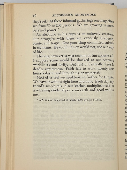 First Issue with Original White Band - Alcoholics Anonymous Second Edition First Printing from 1955 with ODJ