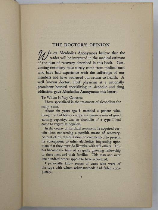 Alcoholics Anonymous First Edition 5th Printing from 1944 - RDJ
