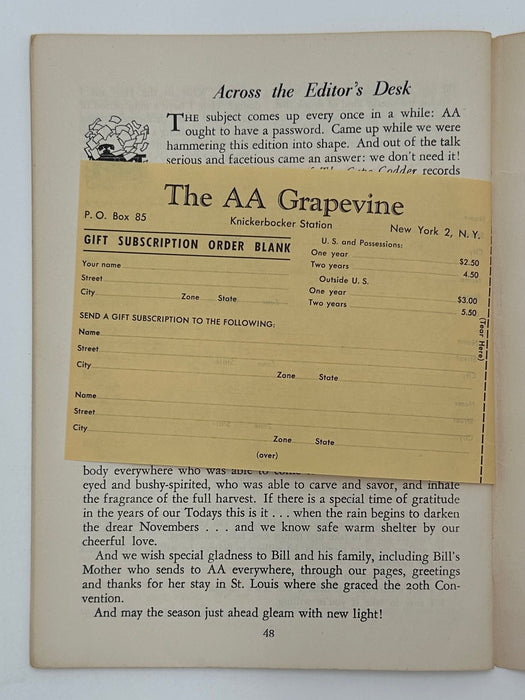 AA Grapevine from November 1955