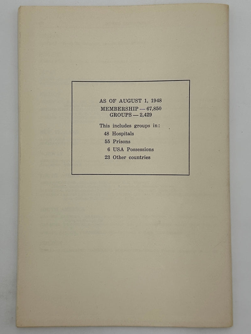 List of AA Groups as of August 1948 Booklet West Coast Collection