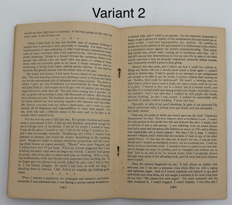 Alcoholics Anonymous 1943–1944 Early Pamphlet — Complete Set of Six Variants