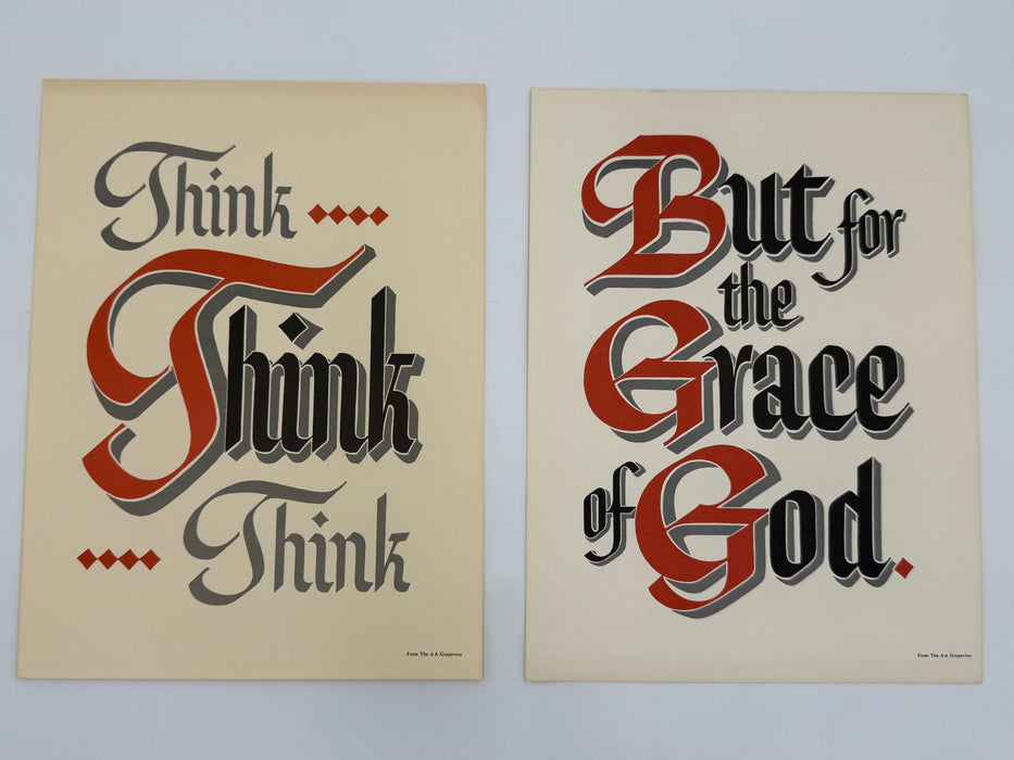 Set of Two Original AA Slogan Posters
