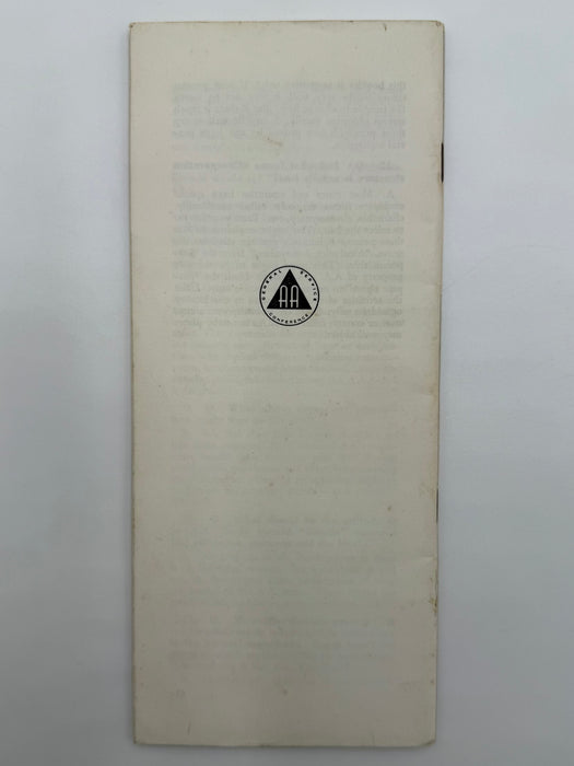 A.A. Tradition How It Developed By BILL W. - Fourth Printing - 1959