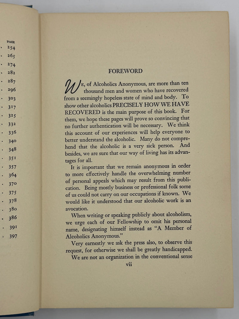 Alcoholics Anonymous First Edition 5th Printing from 1944 - ODJ -  Baby Blue