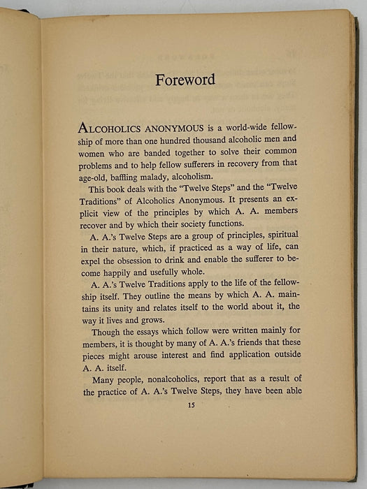 Alcoholics Anonymous Twelve Steps and Twelve Traditions - First Printing from 1953 - RDJ