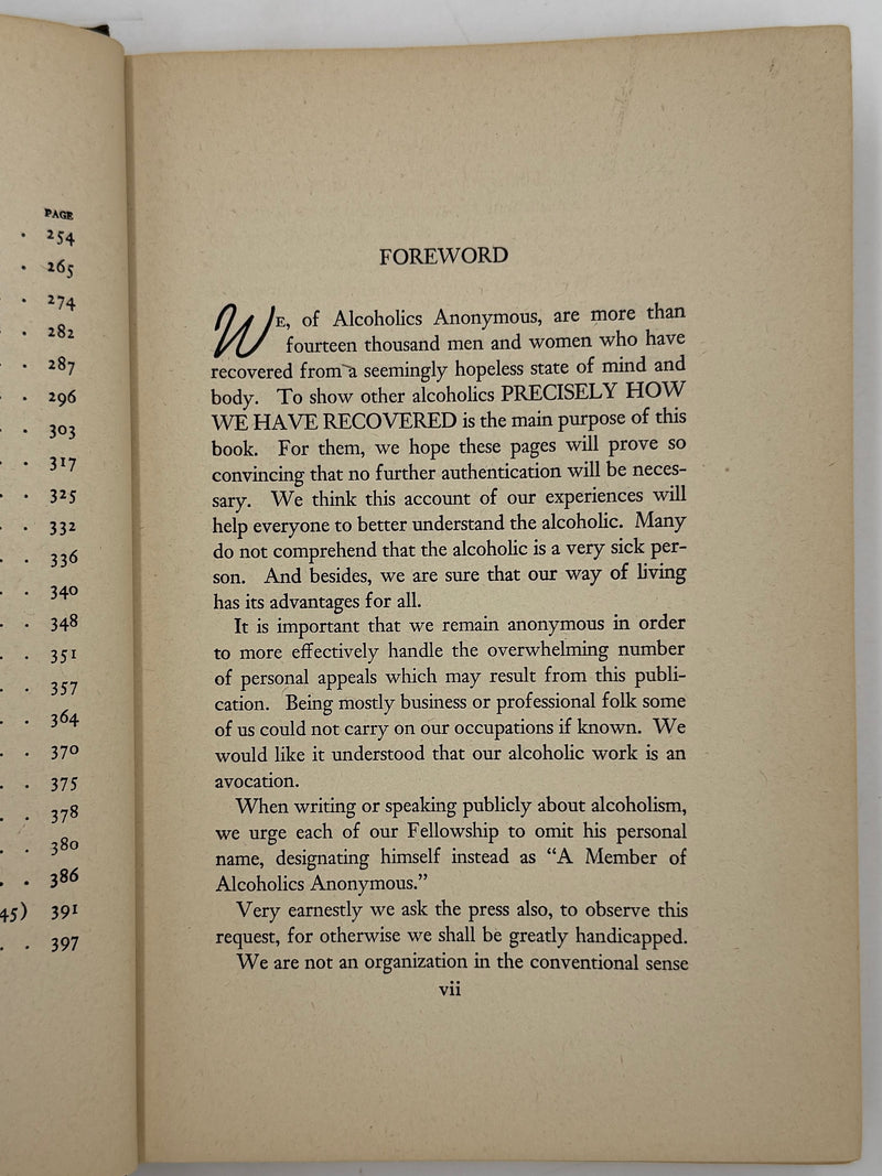 Alcoholics Anonymous Extremely RARE First Edition 7th Printing Big Book from 1945 - RDJ