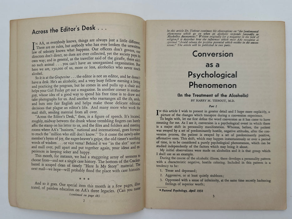 AA Grapevine from March 1954 - Conversion As A Psychological Phenomenon