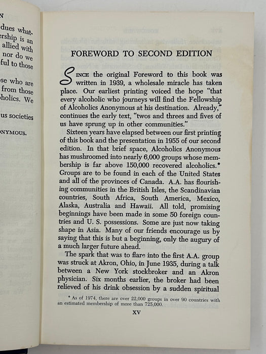 Alcoholics Anonymous Second Edition 16th Printing from 1974 - ODJ