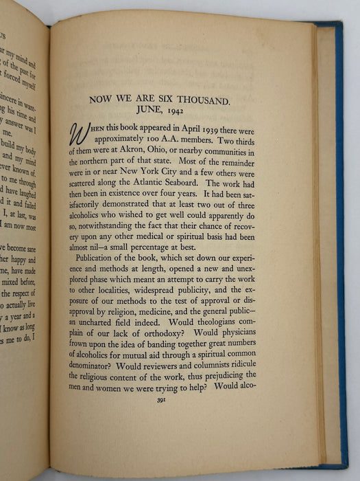 Alcoholics Anonymous First Edition Light Blue 3rd Printing from 1942 - RDJ