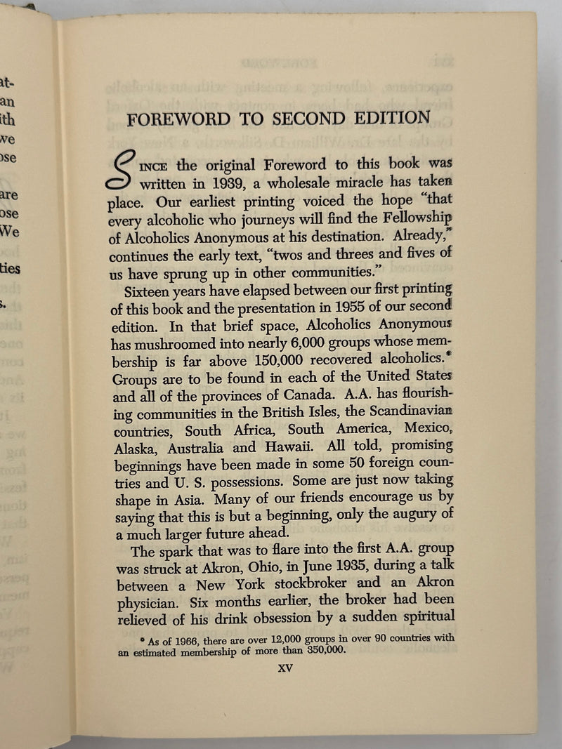 Alcoholics Anonymous Second Edition 8th Printing from 1966 - ODJ