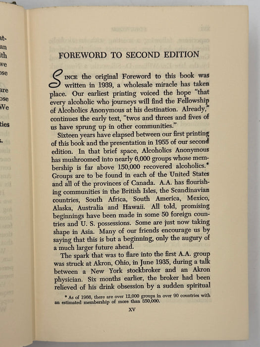 Alcoholics Anonymous Second Edition 8th Printing from 1966 - ODJ