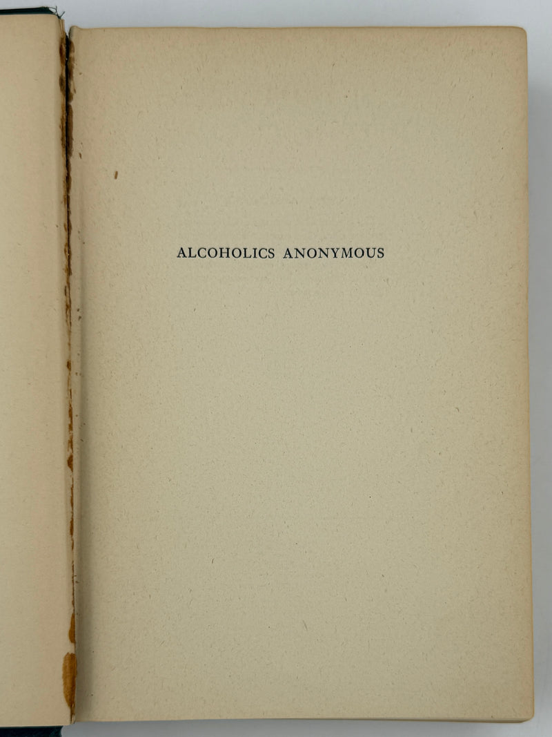 Alcoholics Anonymous First Edition — 7th Printing, January 1945 | Exceptionally Rare Wartime Big Book