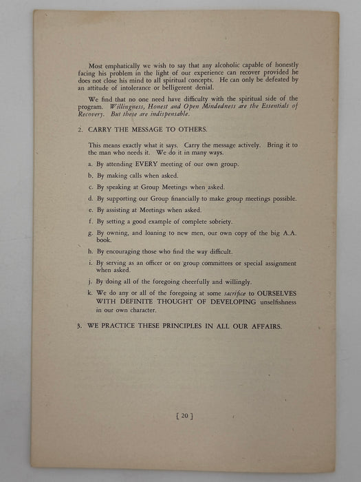 Alcoholics Anonymous: An Interpretation of our Twelve Steps