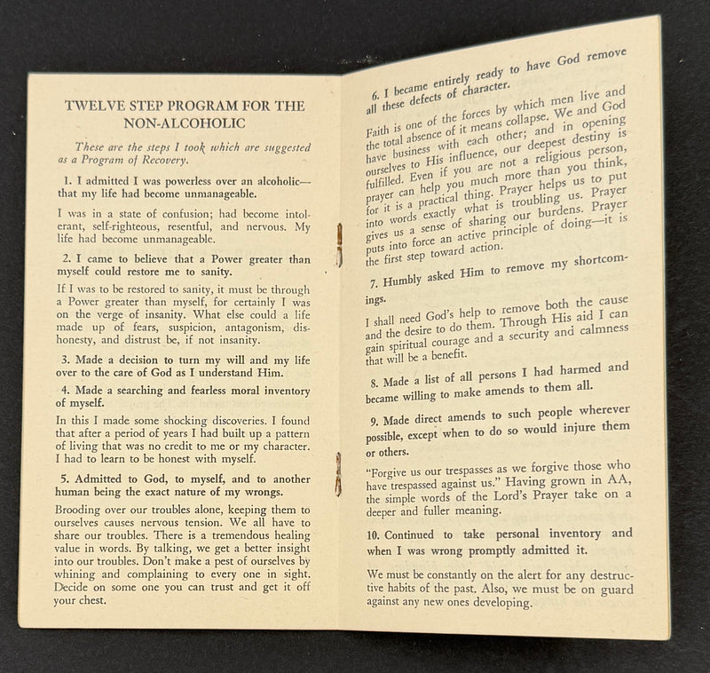 Waco, Texas A.A. Auxiliary — Early Family Recovery & Twelve Step Pamphlet — Alanon Club