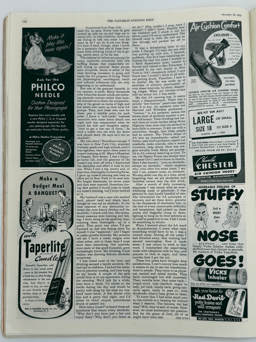 Saturday Evening Post - I’m a Nurse in an Alcoholic Ward - October 1952